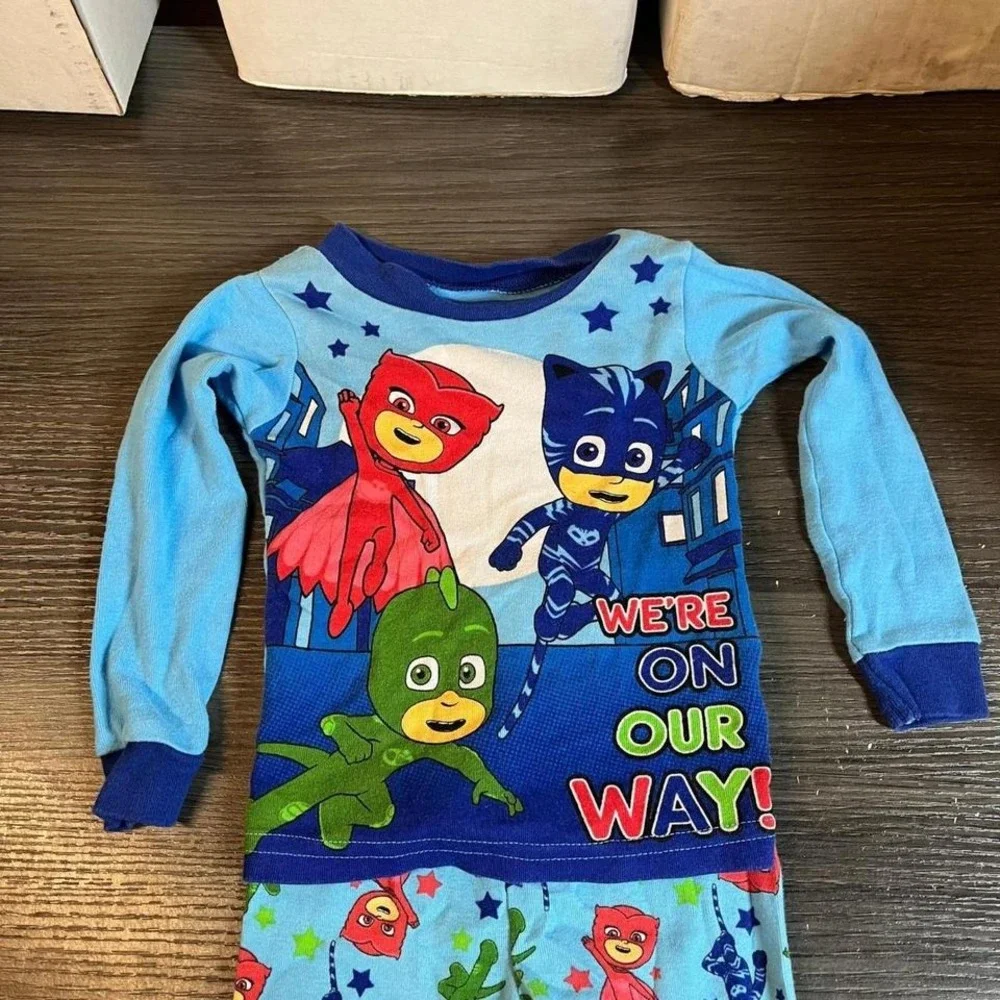 PJ Masks Toddler Boys 2T Pajama Set Blue Long Sleeve Cotton Snug Fit PJ069ELLWM